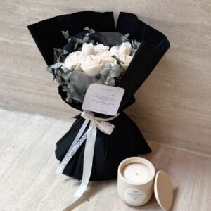 זר פרחים מנרות ריחניים